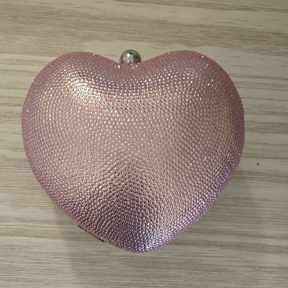 Pink Heart-Shaped Clutch